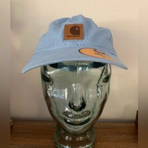 NWT Carhartt Cap: Light Blue 💯% Cotton, Adjustable Back, Logo Front & Back